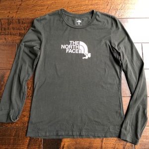 North face brown long sleeve shirt